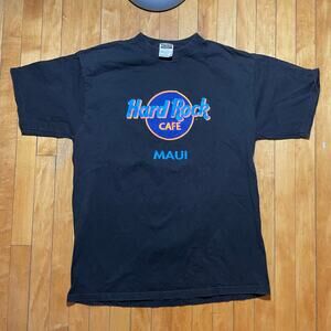 90s Tultex Hard Rock Cafe Maui Black Graphic shirt size XL